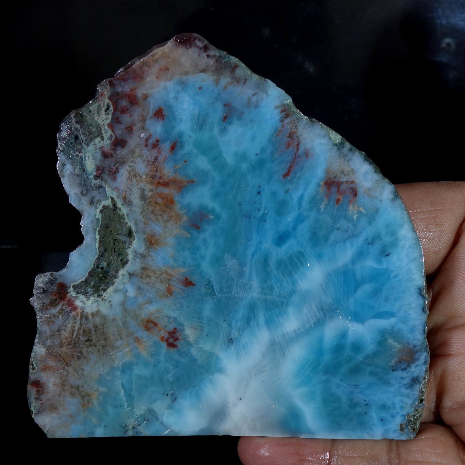 Spiritual Healing Larimar Natural Authentic Slab Rough Blue Gem Stone 481.40 Cts
