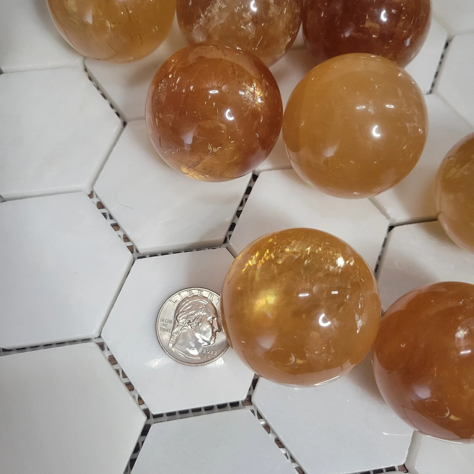 Honey Calcite Crystal Ball Sphere 1 5/8″ Diameter