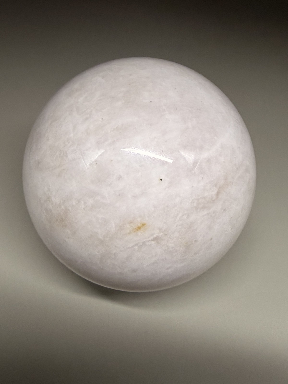 White Calcite Sphere 4.55oz 1.7in White Onyx Healing Stone