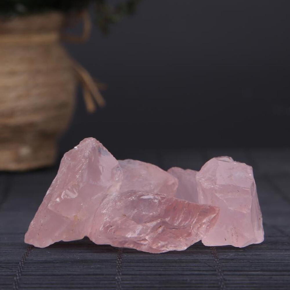 100g Pink Rose Quartz Natural Raw Rough Crystal Mineral Specimen Rock Stones TD