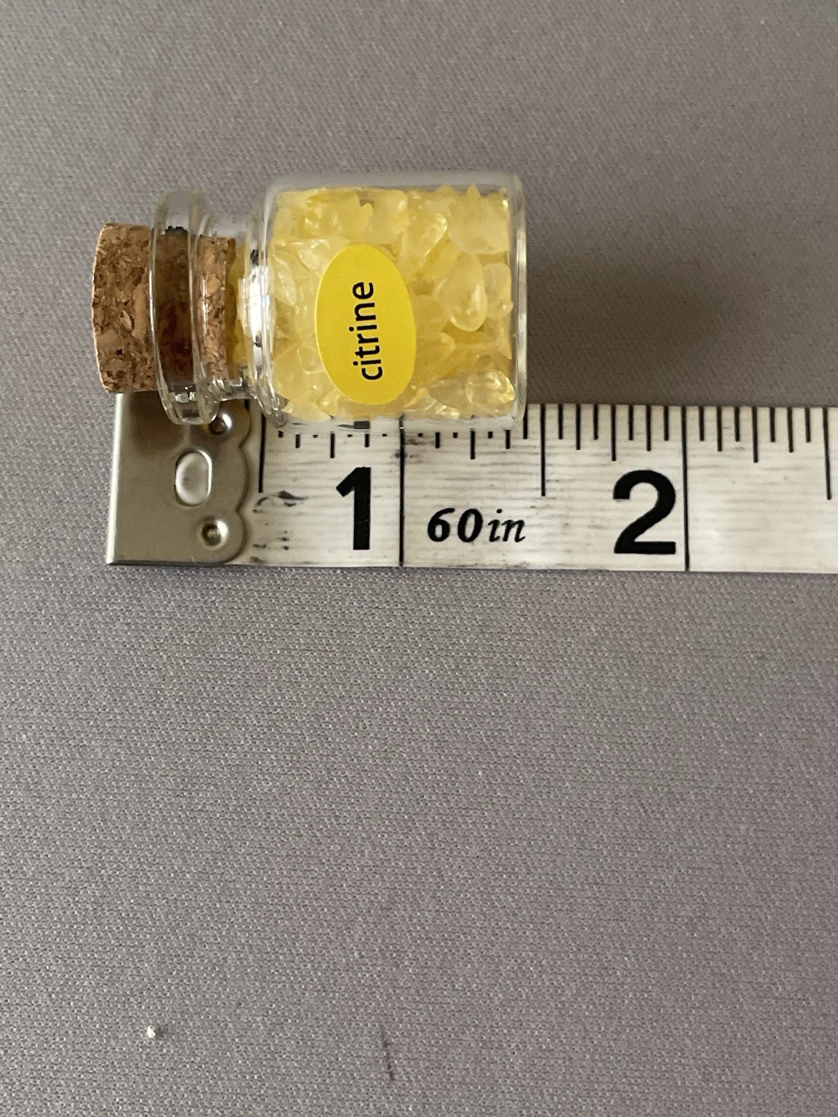 Citrine Crystal/Gemstone Chips in Mini Wish Bottle 16G 1 1/2″ x 1″