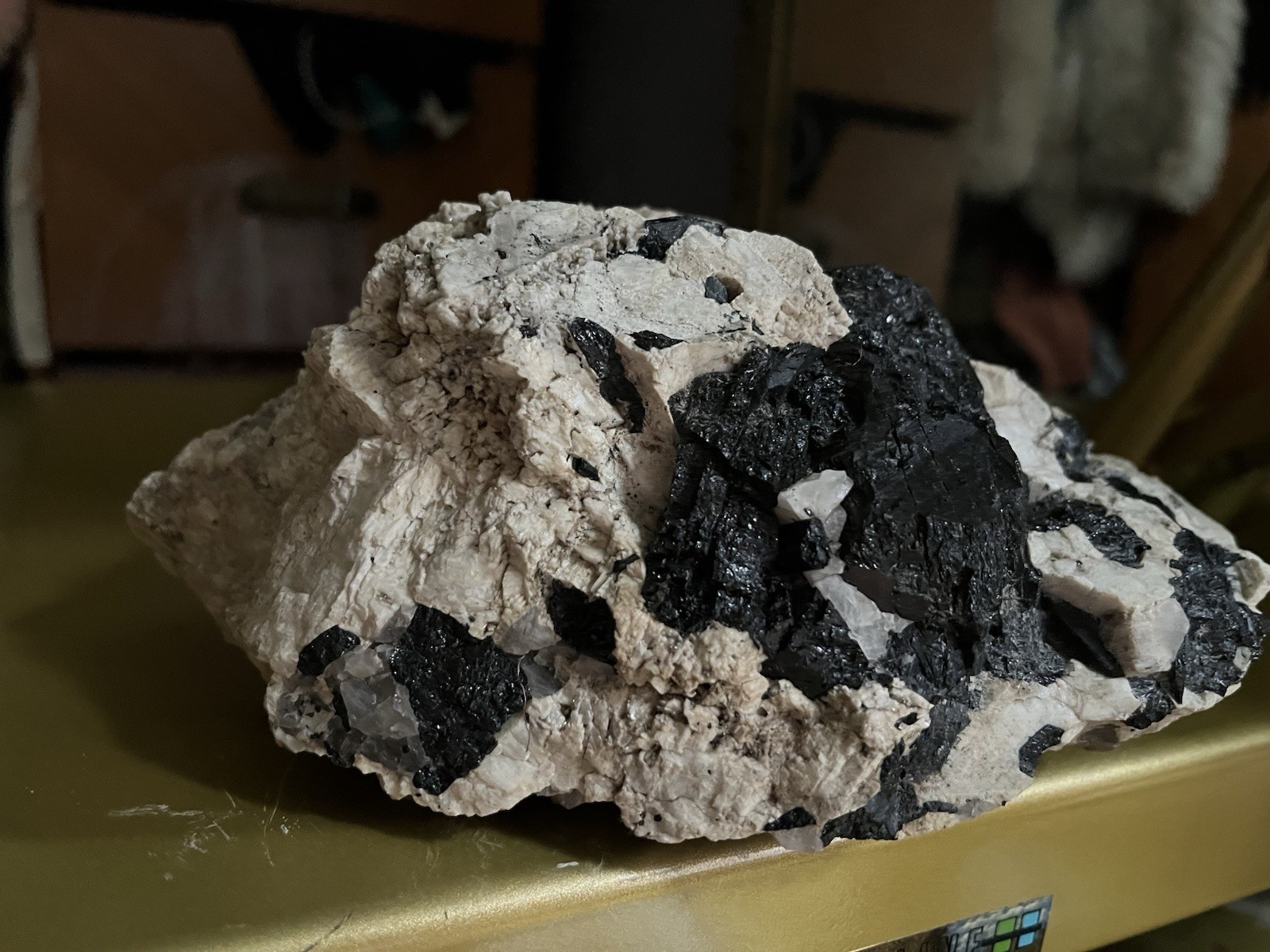 HUGE 6lb 9” Black Tourmaline Schorl Crystals In Matrix Maine USA Locality Quartz