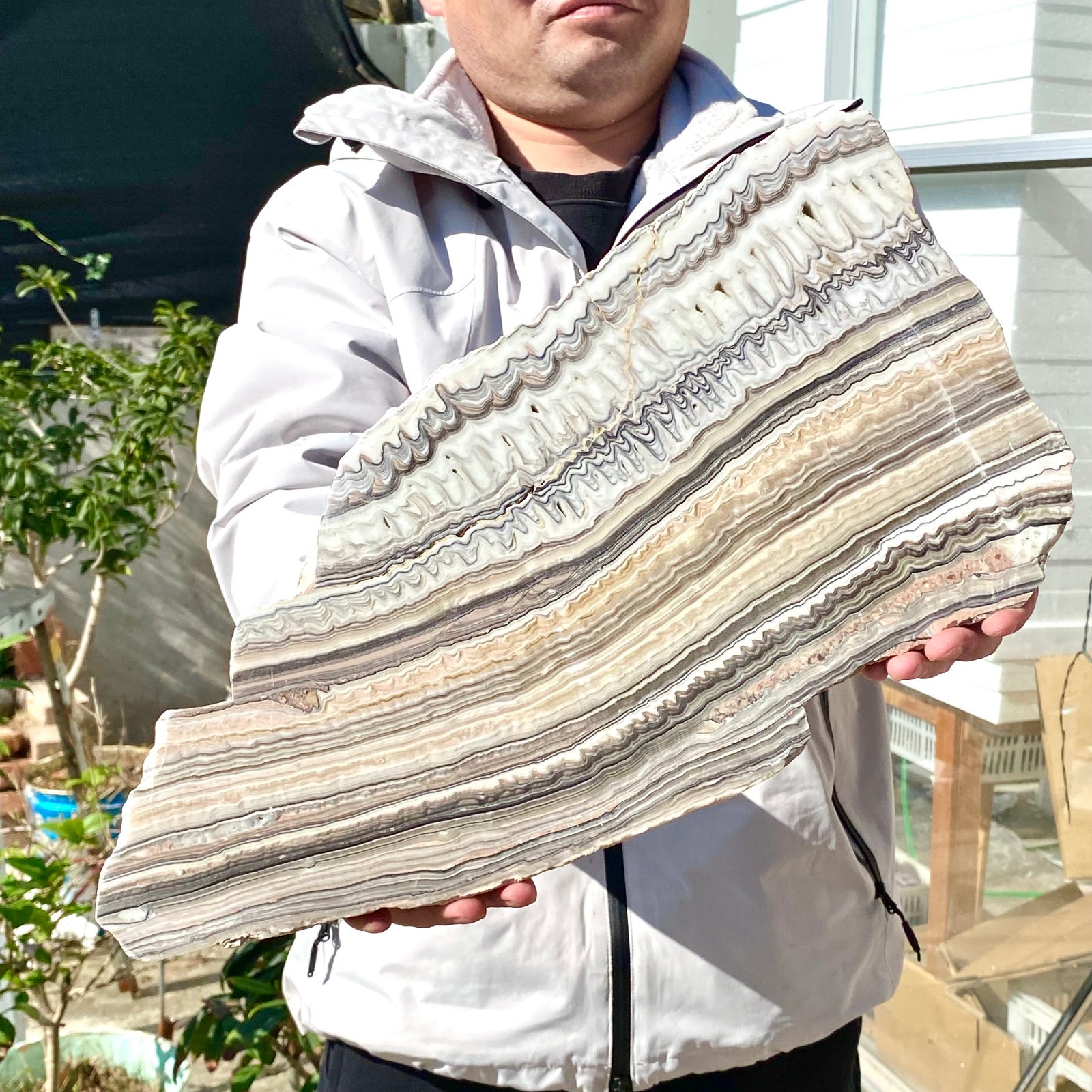 6LB Natural agate, zebra stone, crystal mineral, cut and polished in flakes