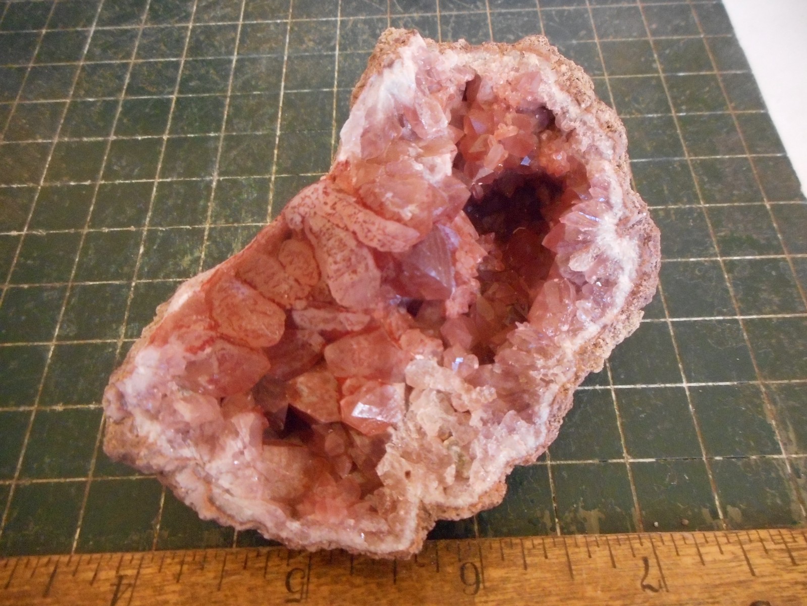 Rare Rose Quartz Crystal Cluster Geode. Pink Stone Specimen Brazil RQ55