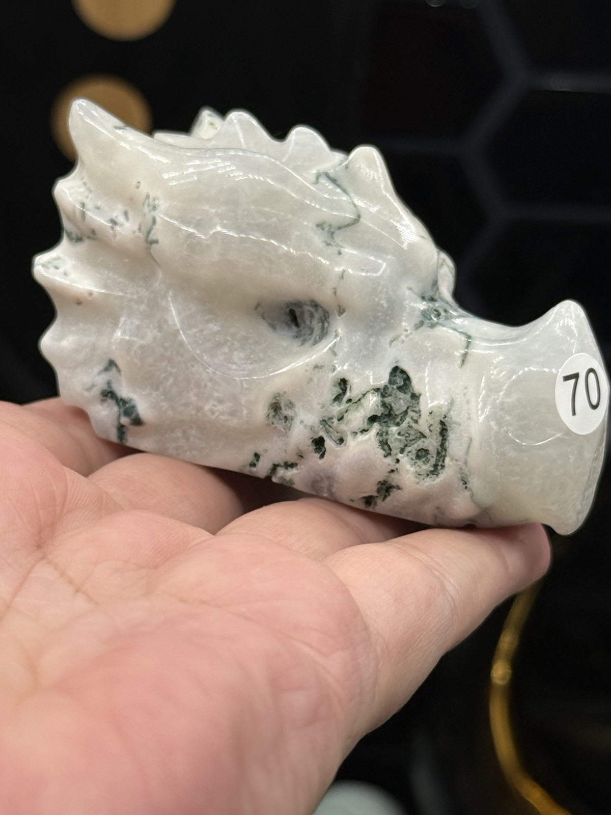 Natural Tree Agate Dragon Head Skull Good size Great price Free ship & gift