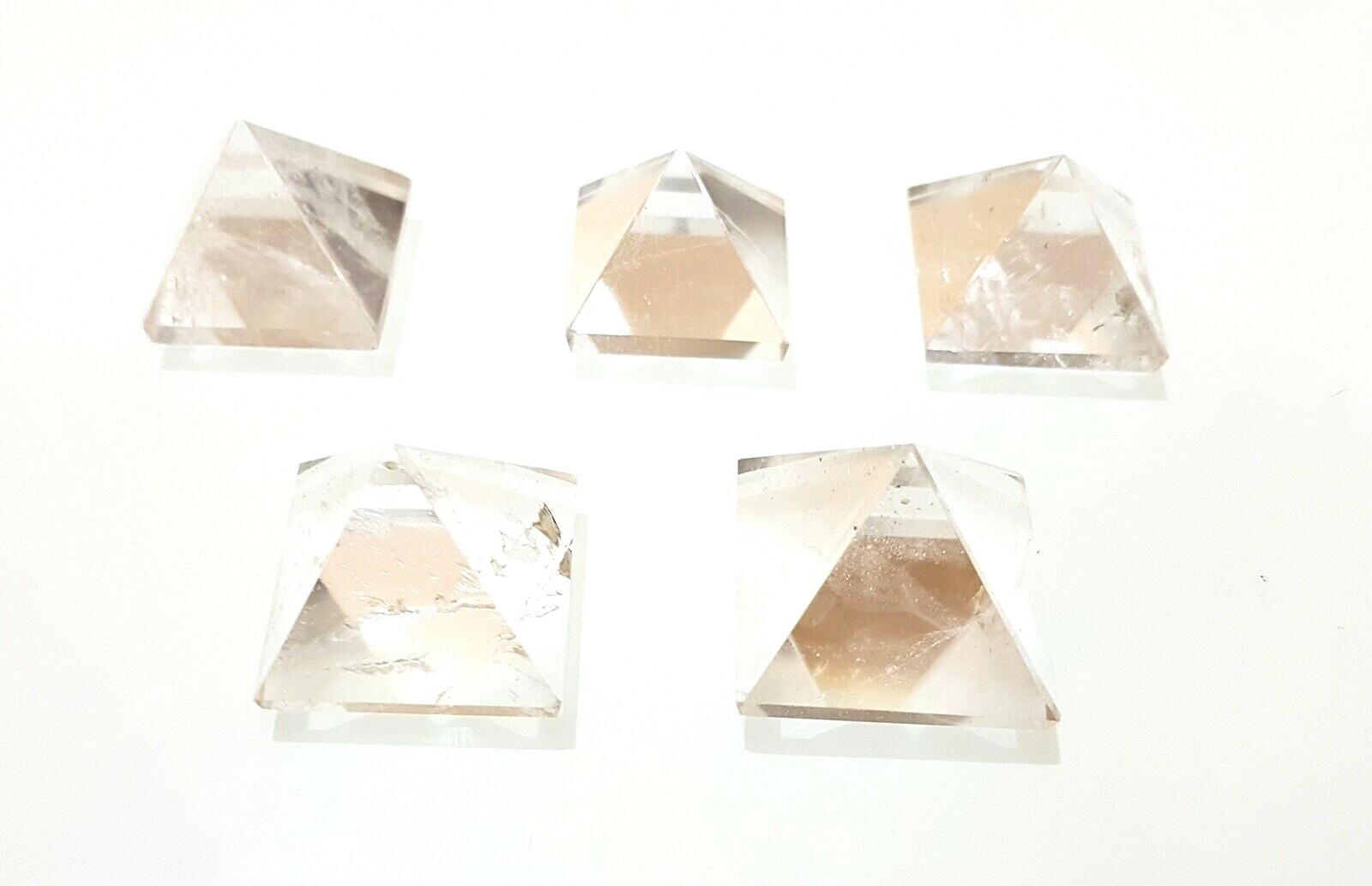 Lot of 5 Natural Crystal Quartz Pyramid Combo, Genuine Himalayan Crystal