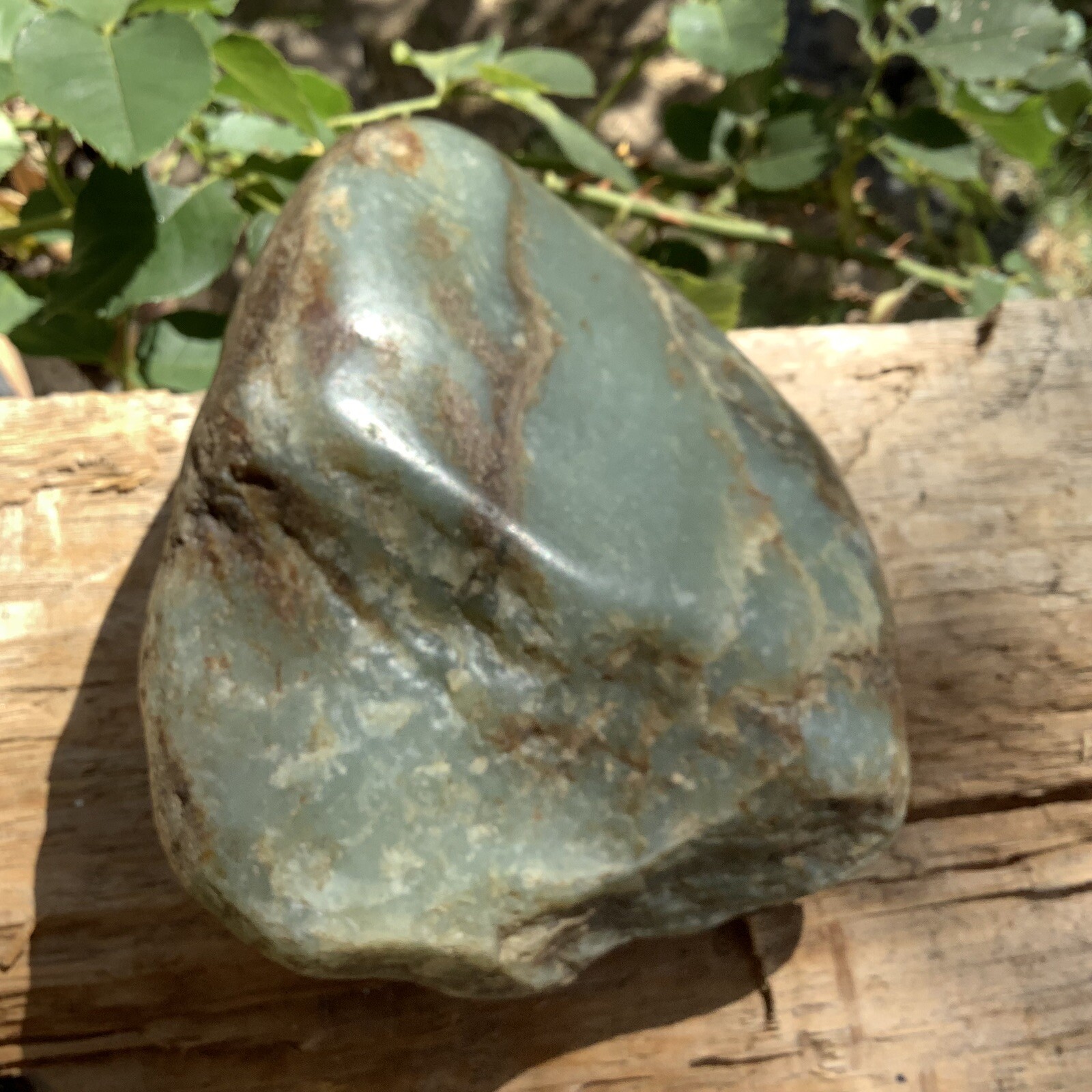 Siberian Jade Cobble Green Brown Nephrite Jade Stone Vitim River Siberia 1368g