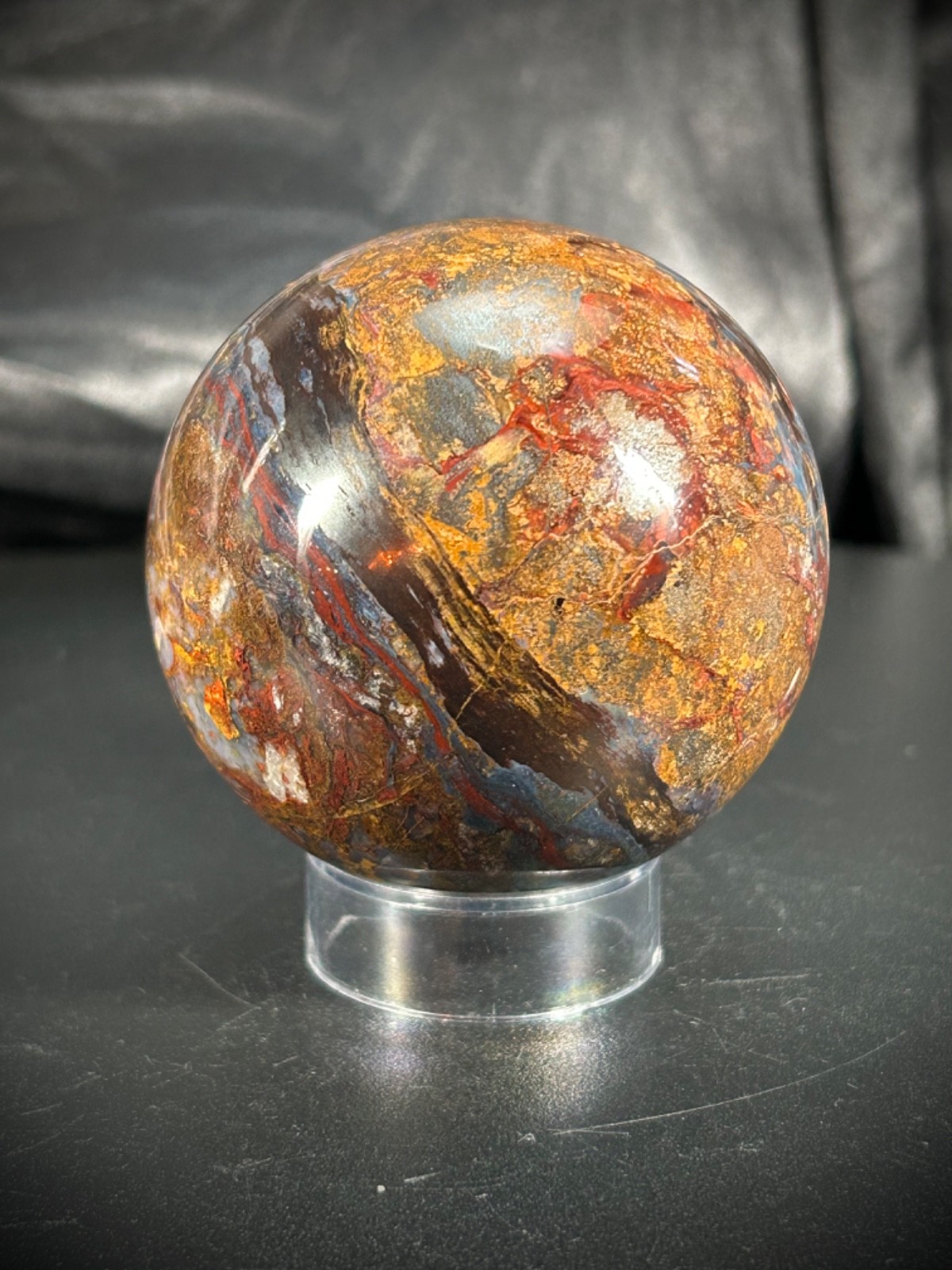 2.3″ Pietersite Sphere On Acryic Stand 10.2oz (290 grams)