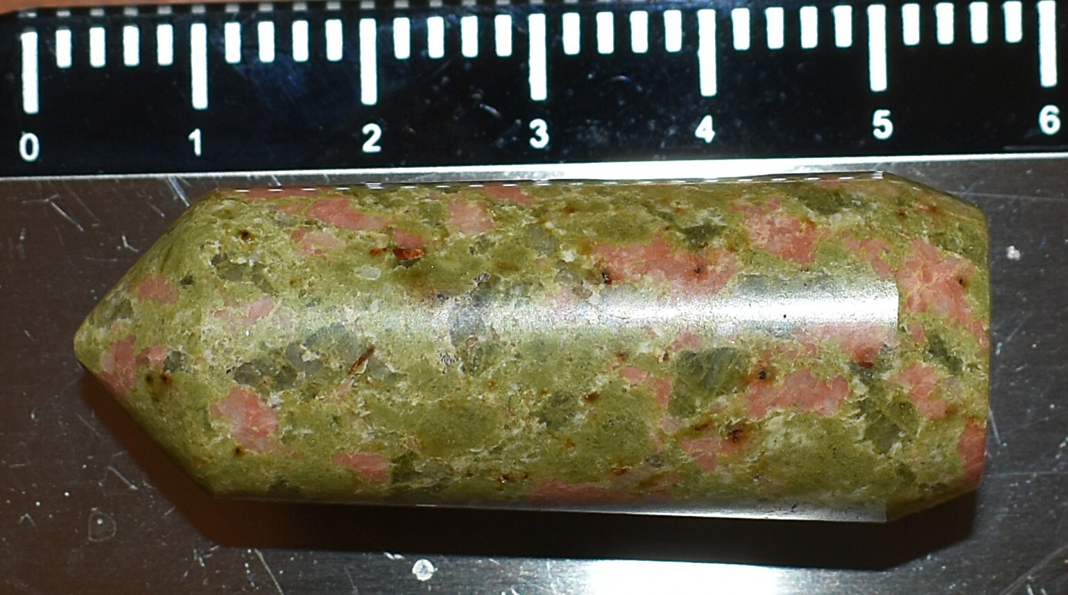 Unakite Tower Natural Green Pink North Carolina USA Olivine Crystals Hand Craved