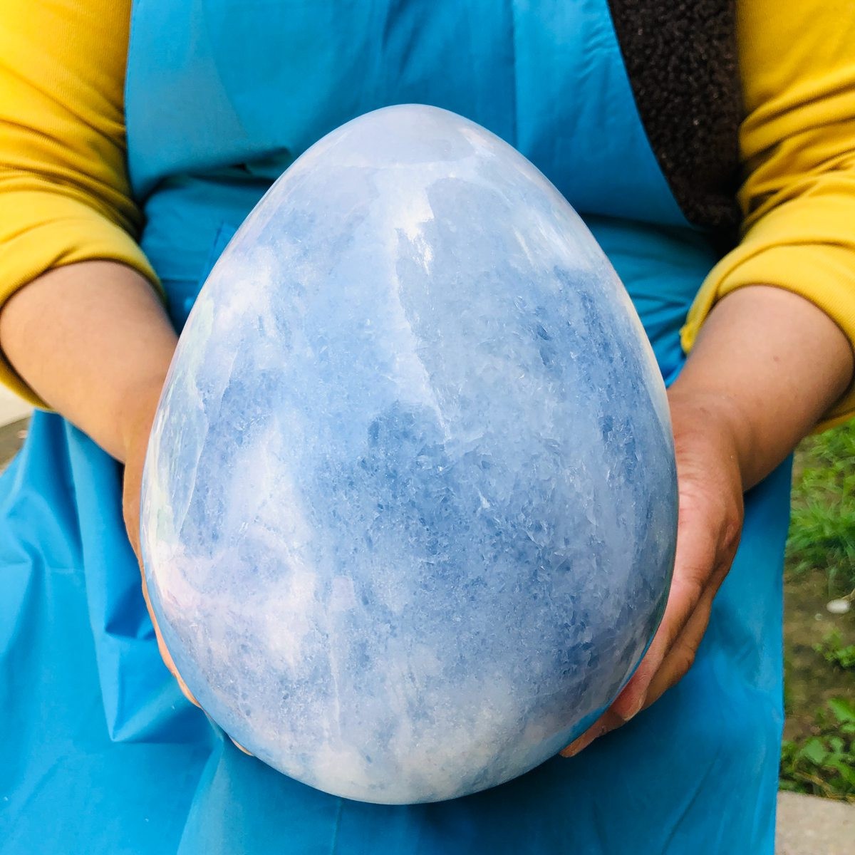 11.5LB Natural Beautiful Blue Crystal Egg Crystal Mineral Specimen Healing 4764