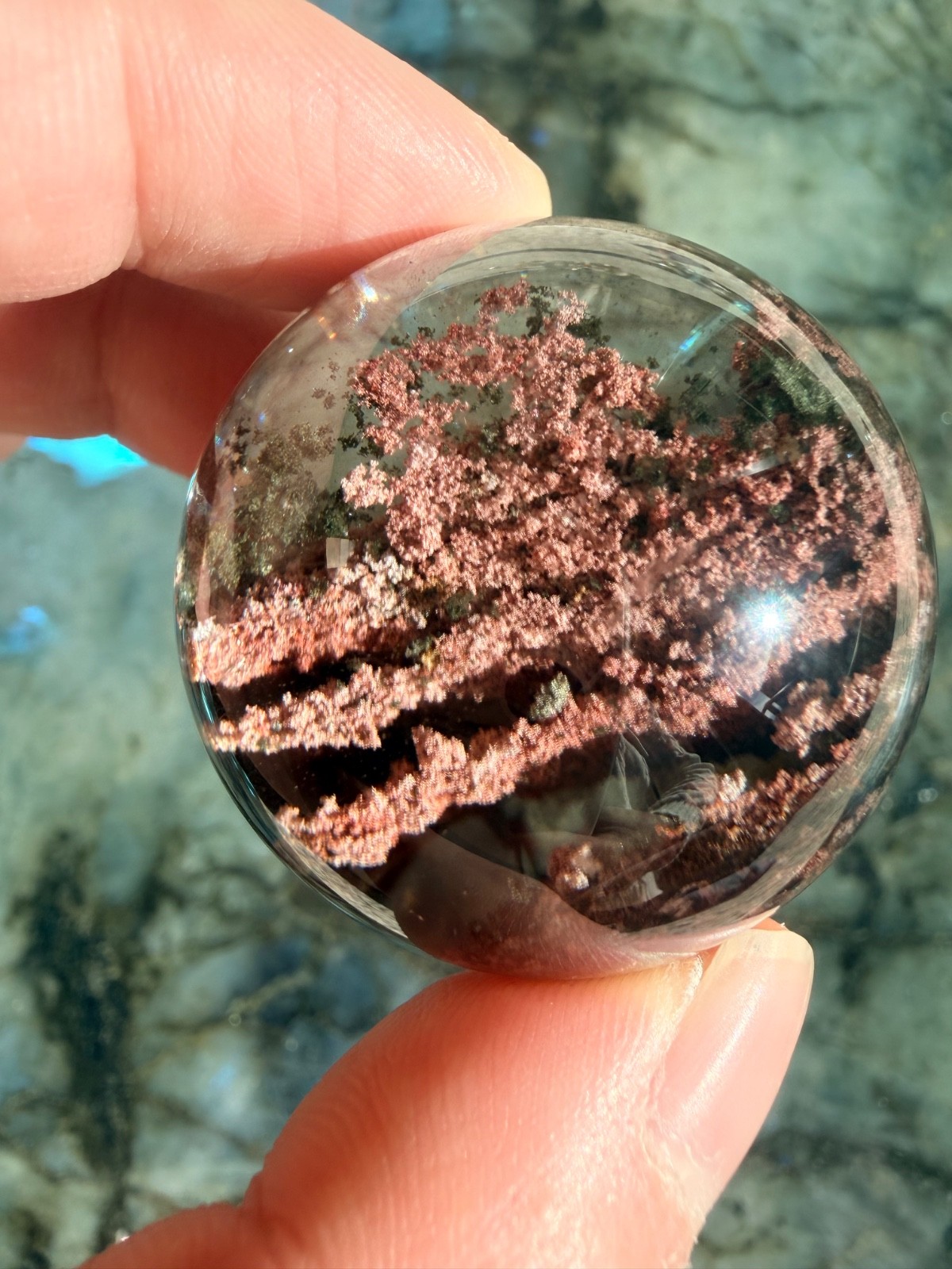 Top Grade Rare Rouge Pink Garden Quartz Sphere From Brazil, 1.5″ | High Clarity