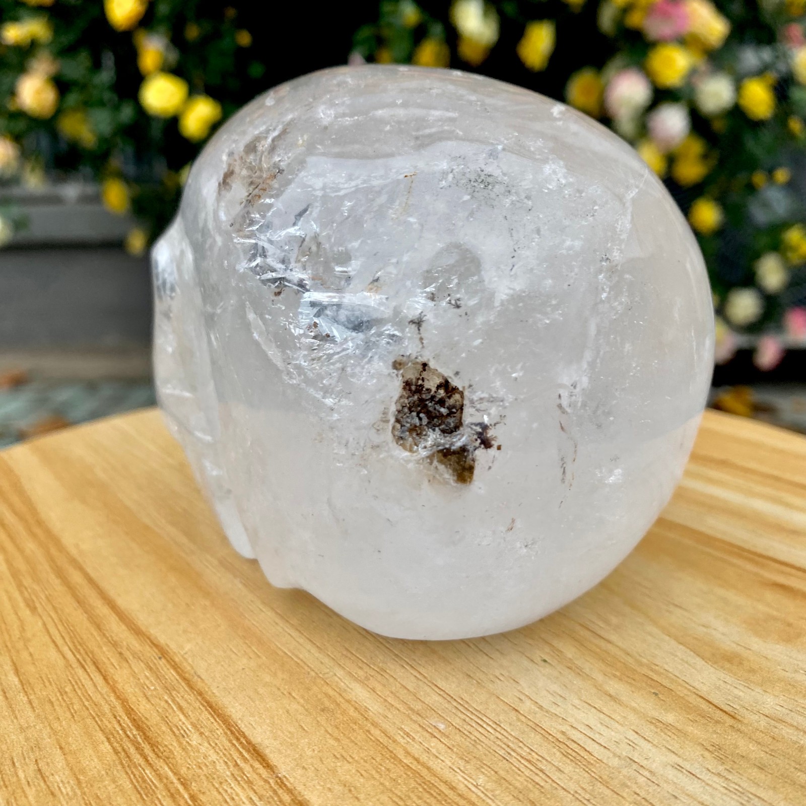2.86LB TOP! White melting quartz hand carved crystal skull gem reiki healing