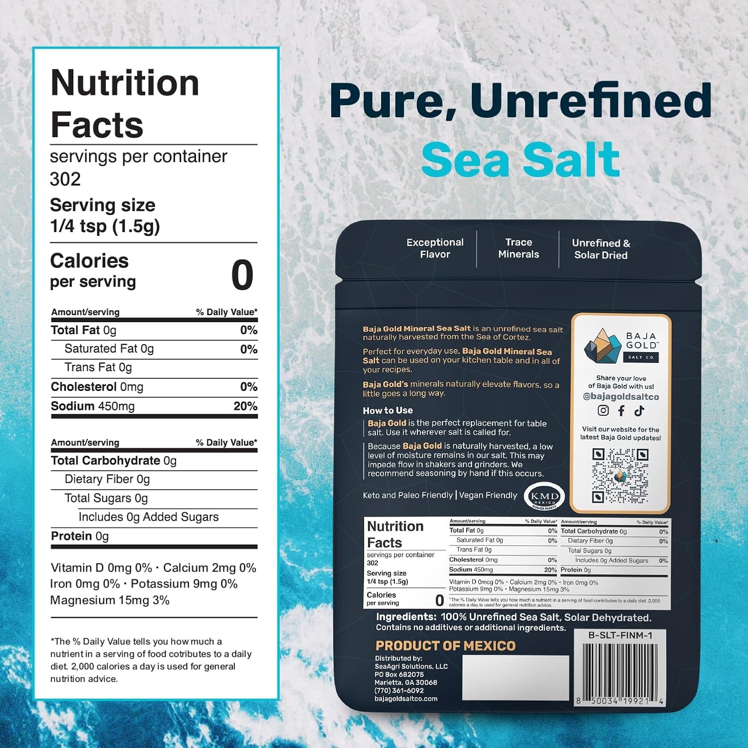 Baja Gold Mineral Sea Salt – Recommended by Gary Brecka 16 Ounce (Pack of 1)