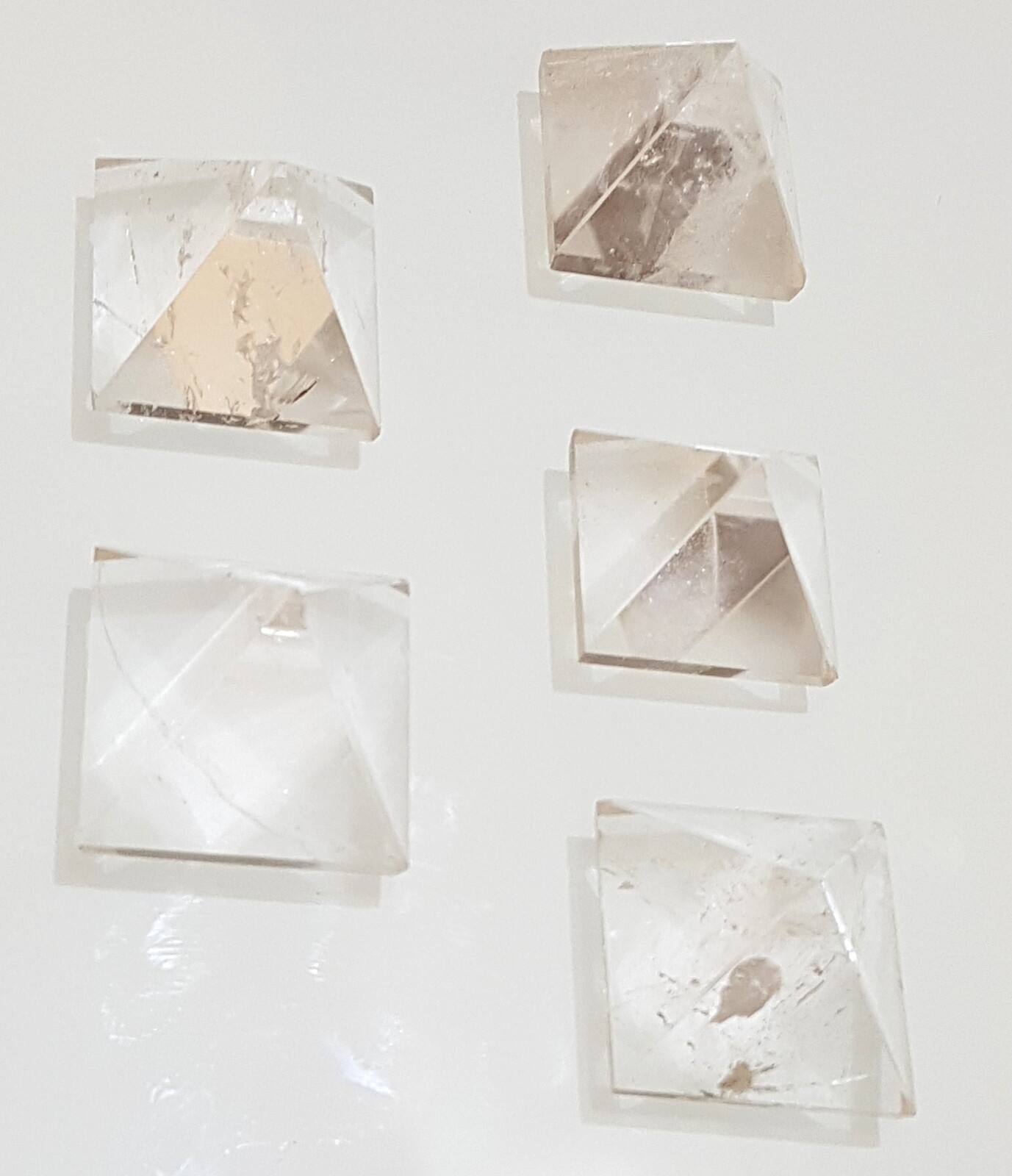 Lot of 5 Natural Crystal Quartz Pyramid Combo, Genuine Himalayan Crystal
