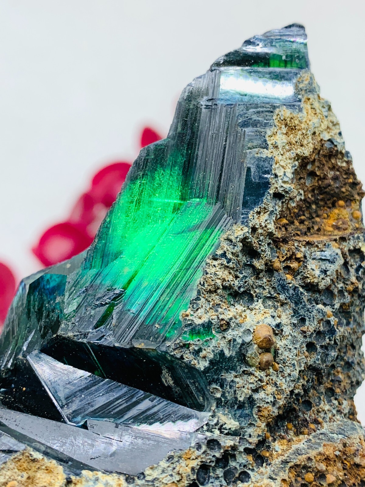 759ct85mm TOP EXCELLENT BLUE GREEN VIVIANITE CRYSTALS Specimen FROM Brazil GEM