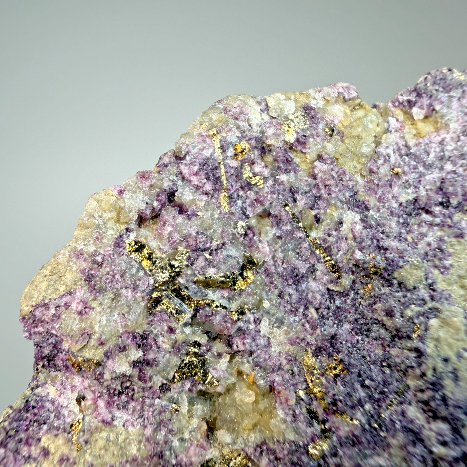 Fine Rich Calaverite on Fluorite: Blue Bird Mine, Cripple Creek, Colorado- Rare!