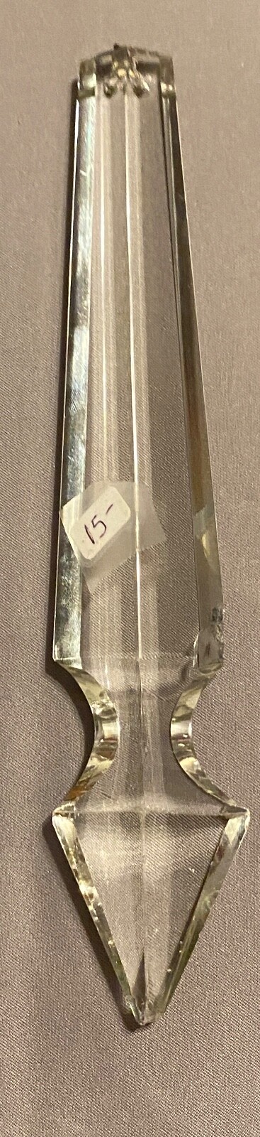 Crystal Chandelier Piece From Elaborate Palm Springs Hotel Damaged Tip 7 1/8 In.