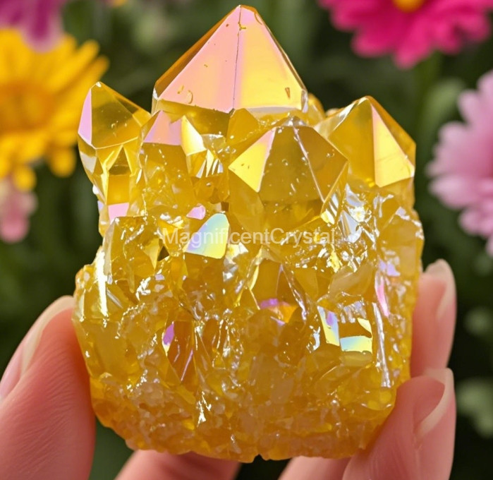 Natural Citrine Cluster Aura Crystal Cluster Mineral Specimen Decor Healing Gift