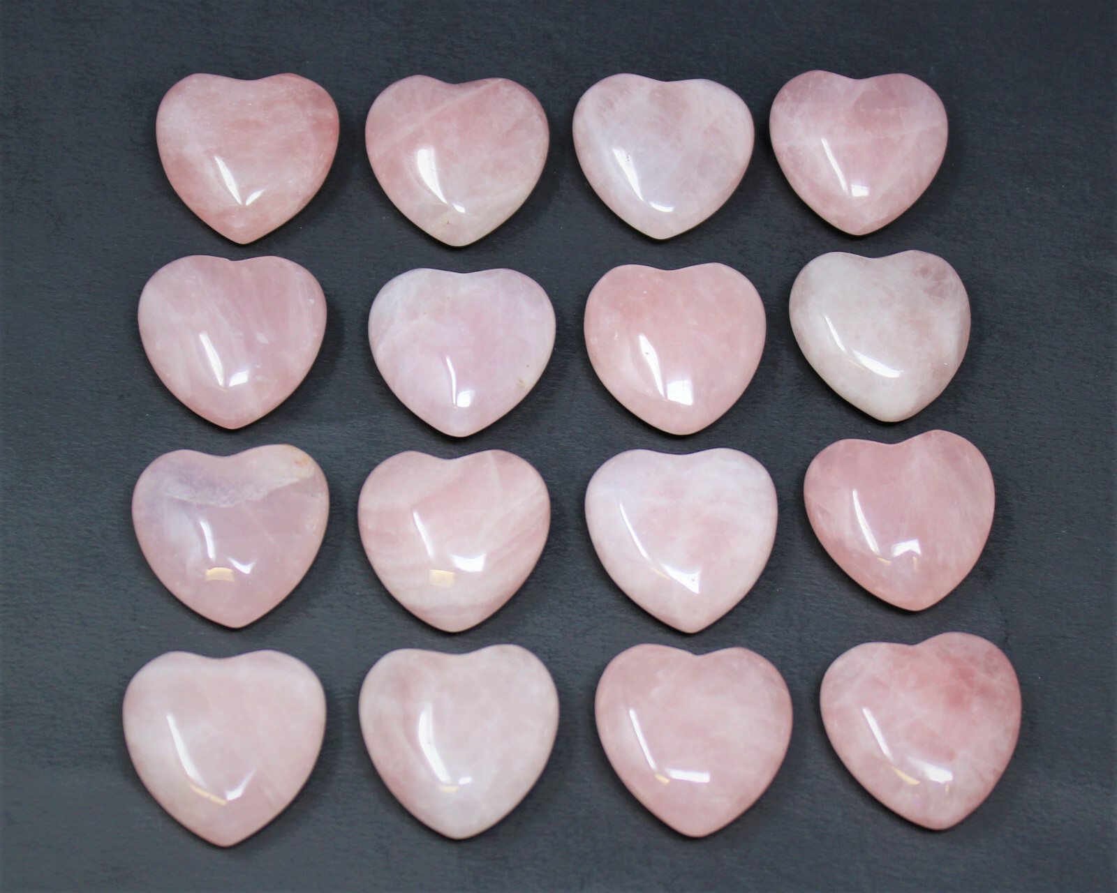Pink Rose Quartz Heart: 1″ (Crystal Heart, Puffed, Stone Heart, Love)