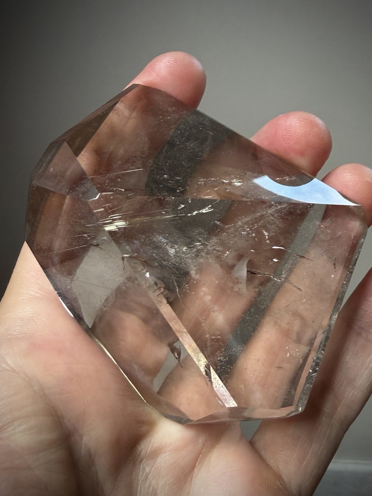 Gold Rutilated Quartz Crystal Optical Quartz Rutile Inclusion Quartz Polished