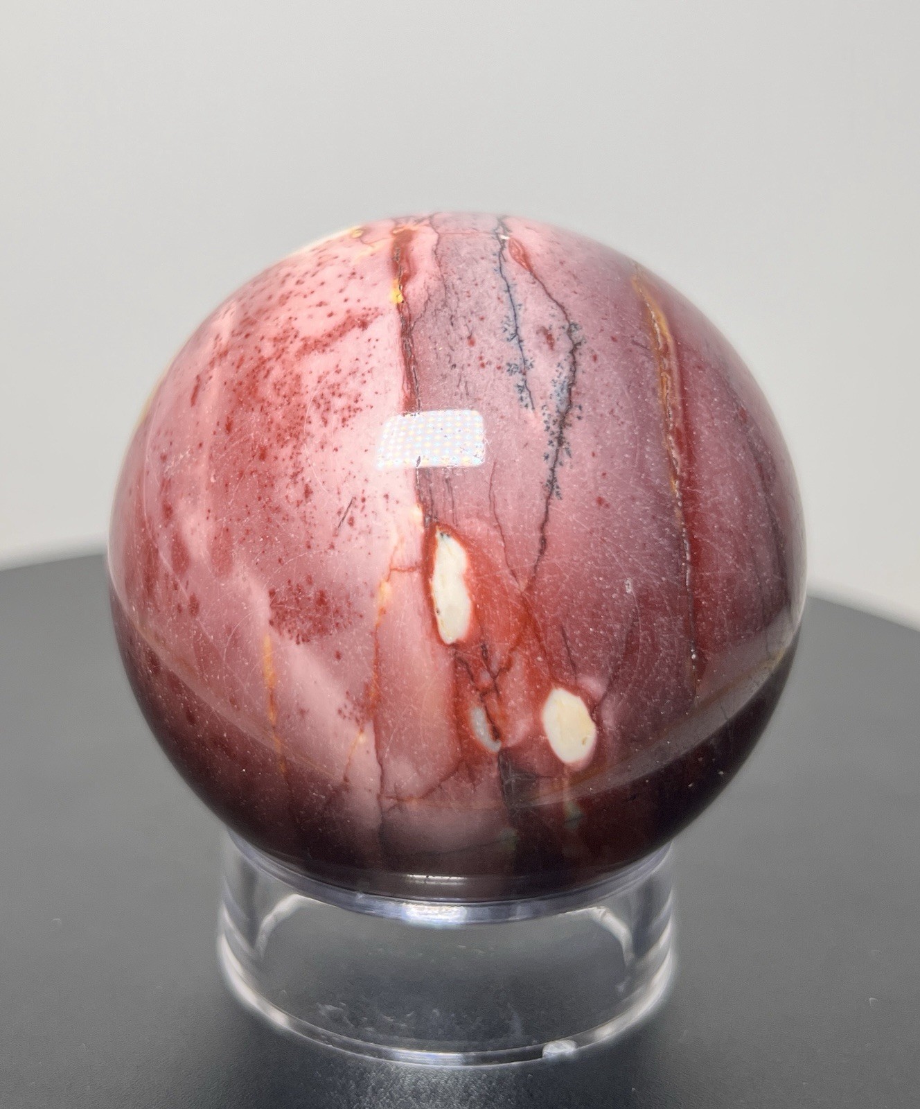 Mookaite 3 Piece Set – 2 Towers & Sphere (65mm) w/holder -see description & pics