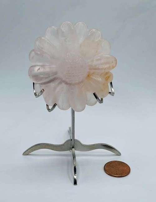 Rose Quartz Flower Crystal No Stand
