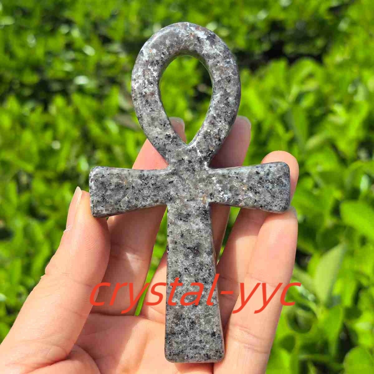 4.3″ Natural Quartz Crystal Cross Carved Crystal Ankh Reiki Healing Gift