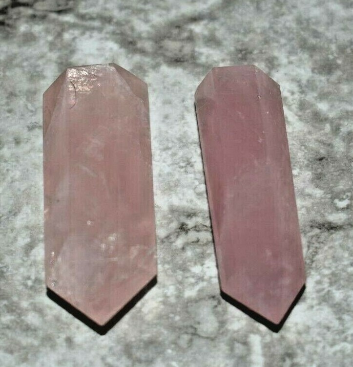 2 pieces 2 inches to 2.25 inches Pink Quartz Crystal Points, Natural Rock