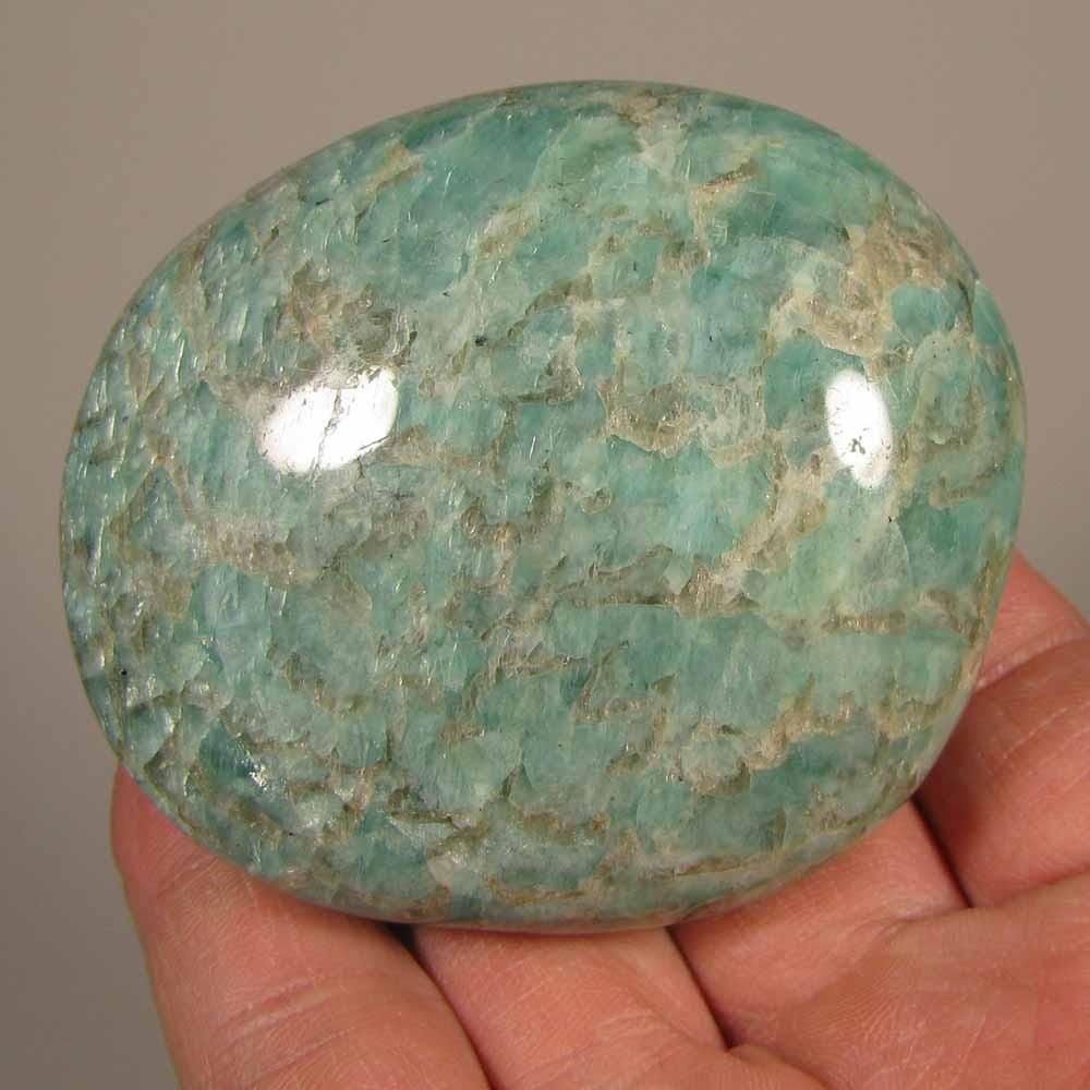 2.7″ AMAZONITE Gemstone Polished Palm Stone – Madagascar