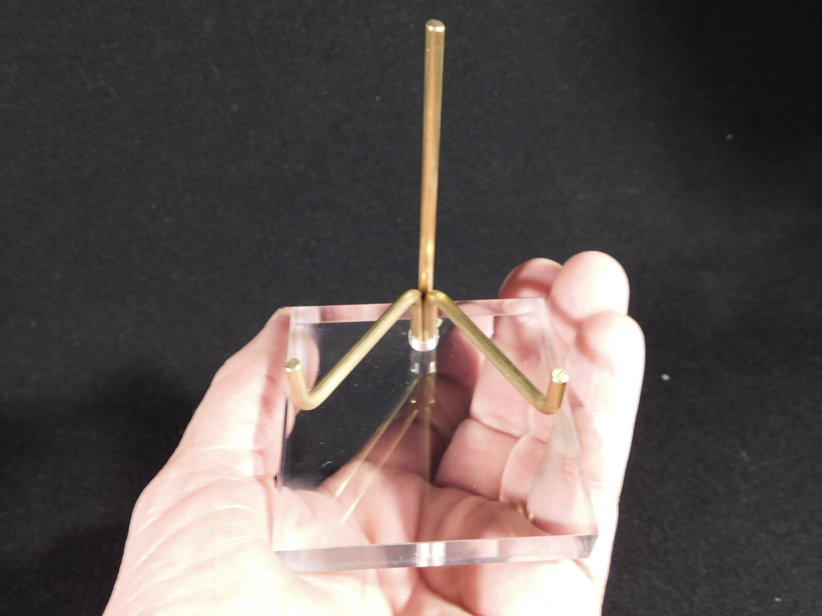Easel Display Stand Brass Medium Size Adjustable Clear Acrylic Base
