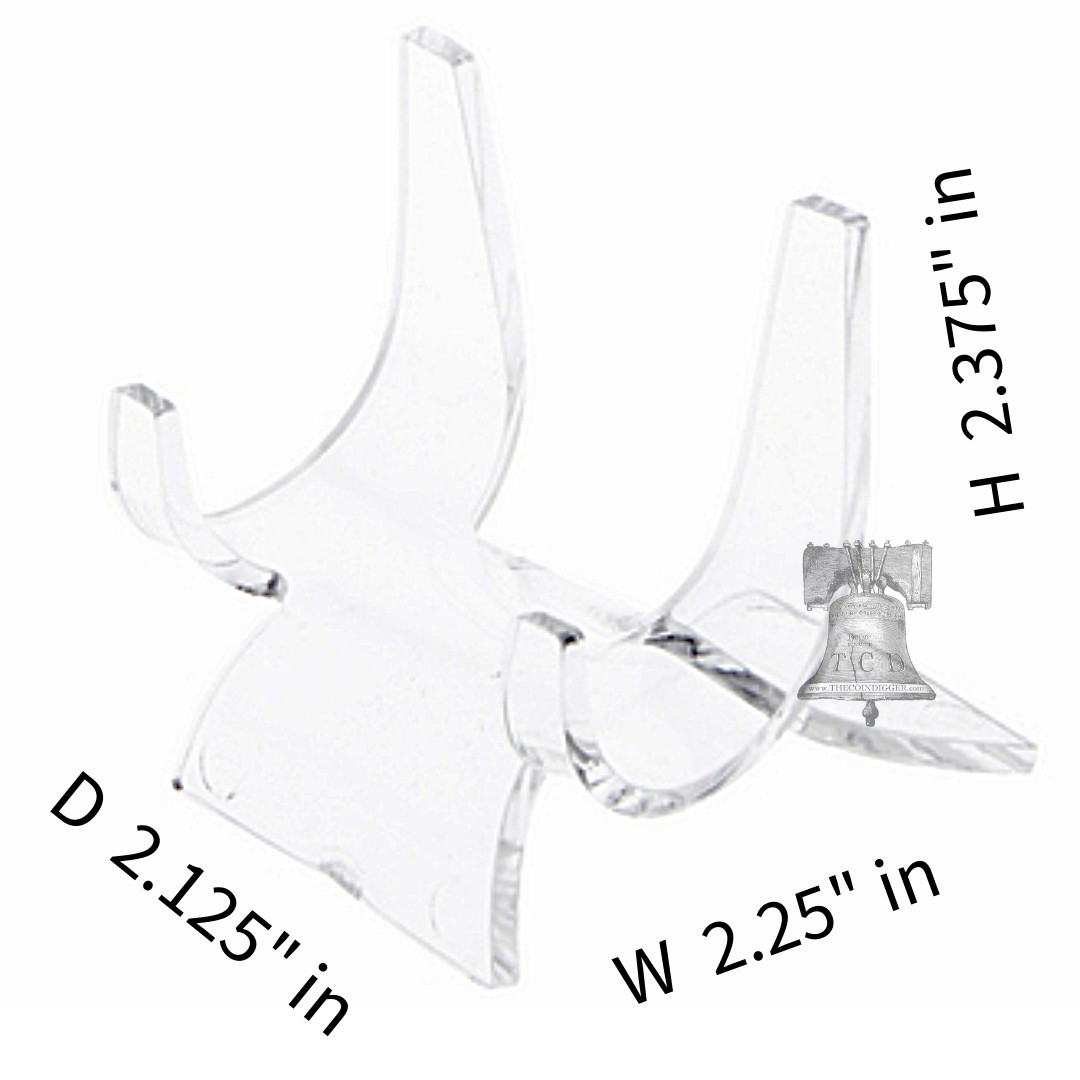 4 Curved Stands Clear Acrylic Display Easel Stand for Rock Fossil Mineral MEDIUM