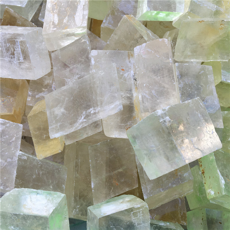 Random Yellow Iceland Spar Optical Calcite Quartz Crystal Mineral Specimen 1pc