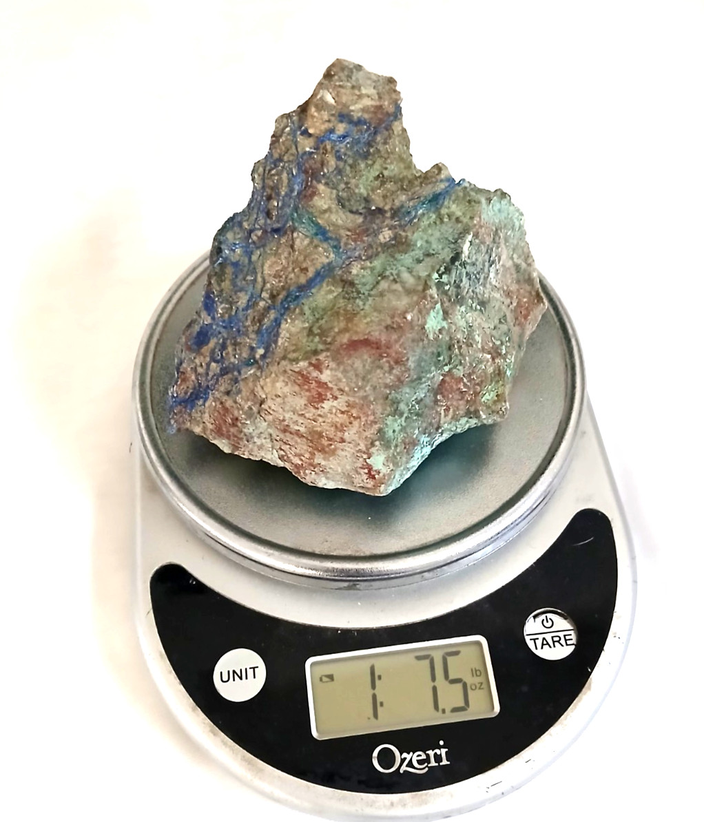 Raw Copper Ore Mineral Blue Azurite Malachite Rock Display Specimen Unpolished