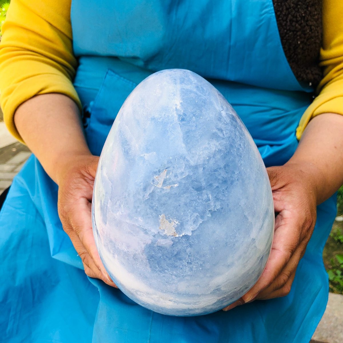 8.2LB Natural Beautiful Blue Crystal Egg Crystal Mineral Specimen Healing 4767