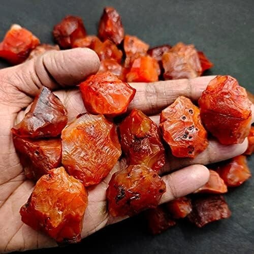 3Pcs Rough Carnelian Raw Stones Red Agate Rocks Crystal Mineral Specimens