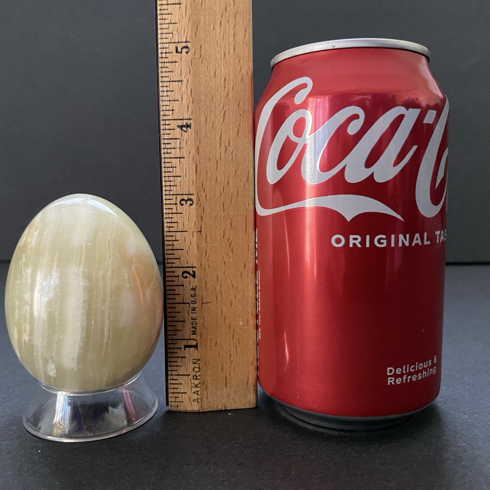 Natural Onyx Stone Egg With Stand Hand Polished Banded Agate Calcite Crystal