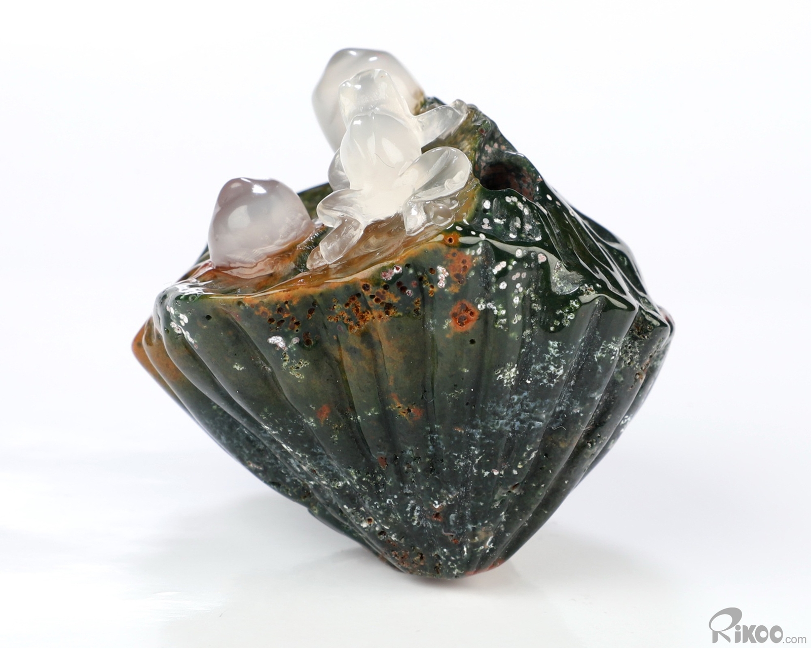 2.0″ Indian Agate Hand Carved Crystal Frog Sculpture, Crystal Healing