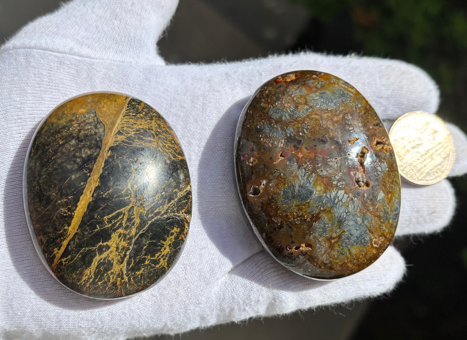 US SALE 187g LOT MULTI-COLORED MARCASITE/BLUE MIZONE OPAL PALMSTONES PALM STONE