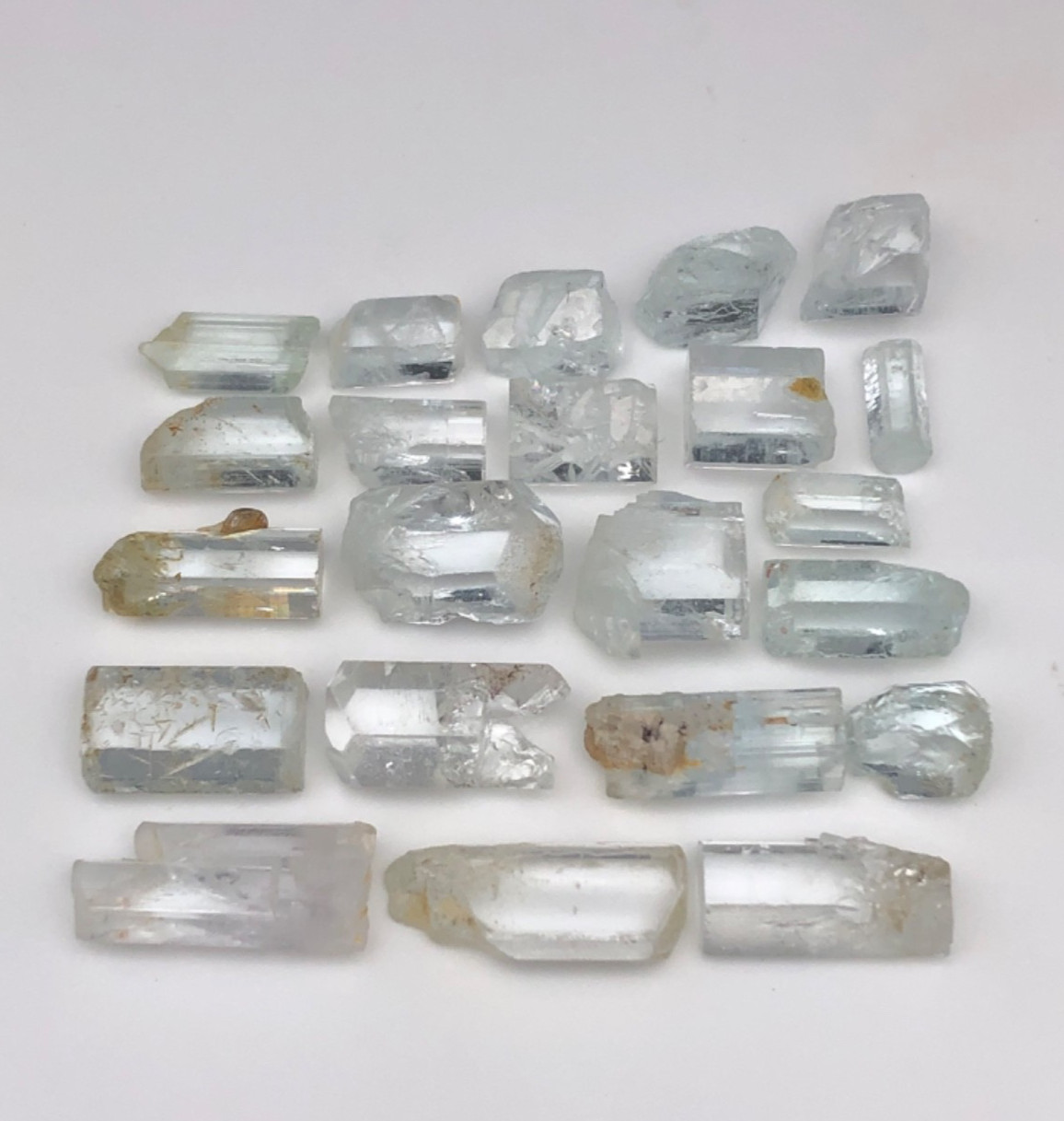 Natural Aquamarine Crystal Lot 247Ct 22 Pcs Skardu Pakistan March Birthstone