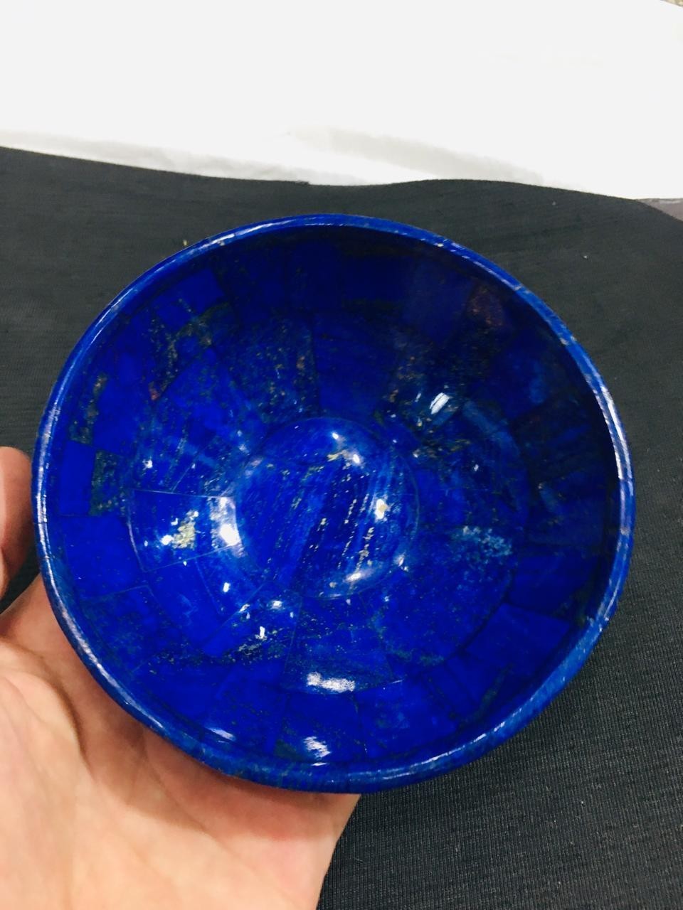 Handmade Beautiful Lapis Lazuli Bowl 5inch Royal Blue Top Quality Natural Stone