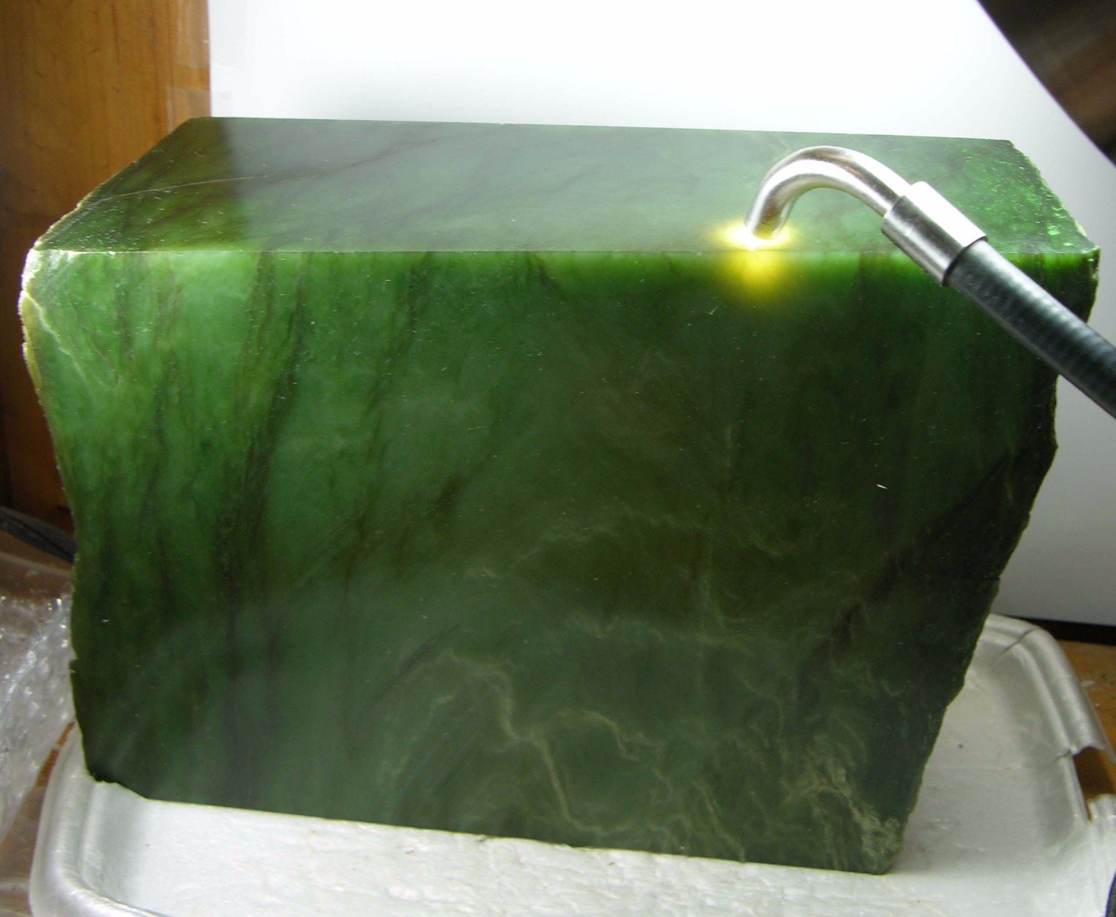7345g BC Canada 100% Natural Raw Rough Green Jade Block Chunk Specimen 15.44 lb