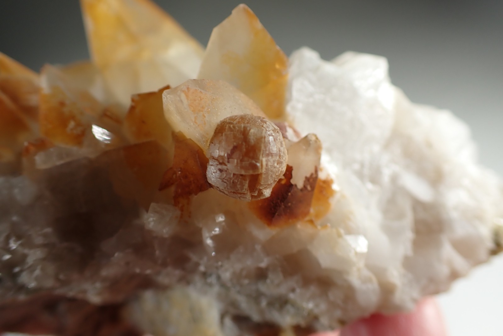 FLUORITE *UNIQUE ROUND CRYSTALS ON CALCITE *RARE LOC ! Stramberk, CZECH REPUBLIC