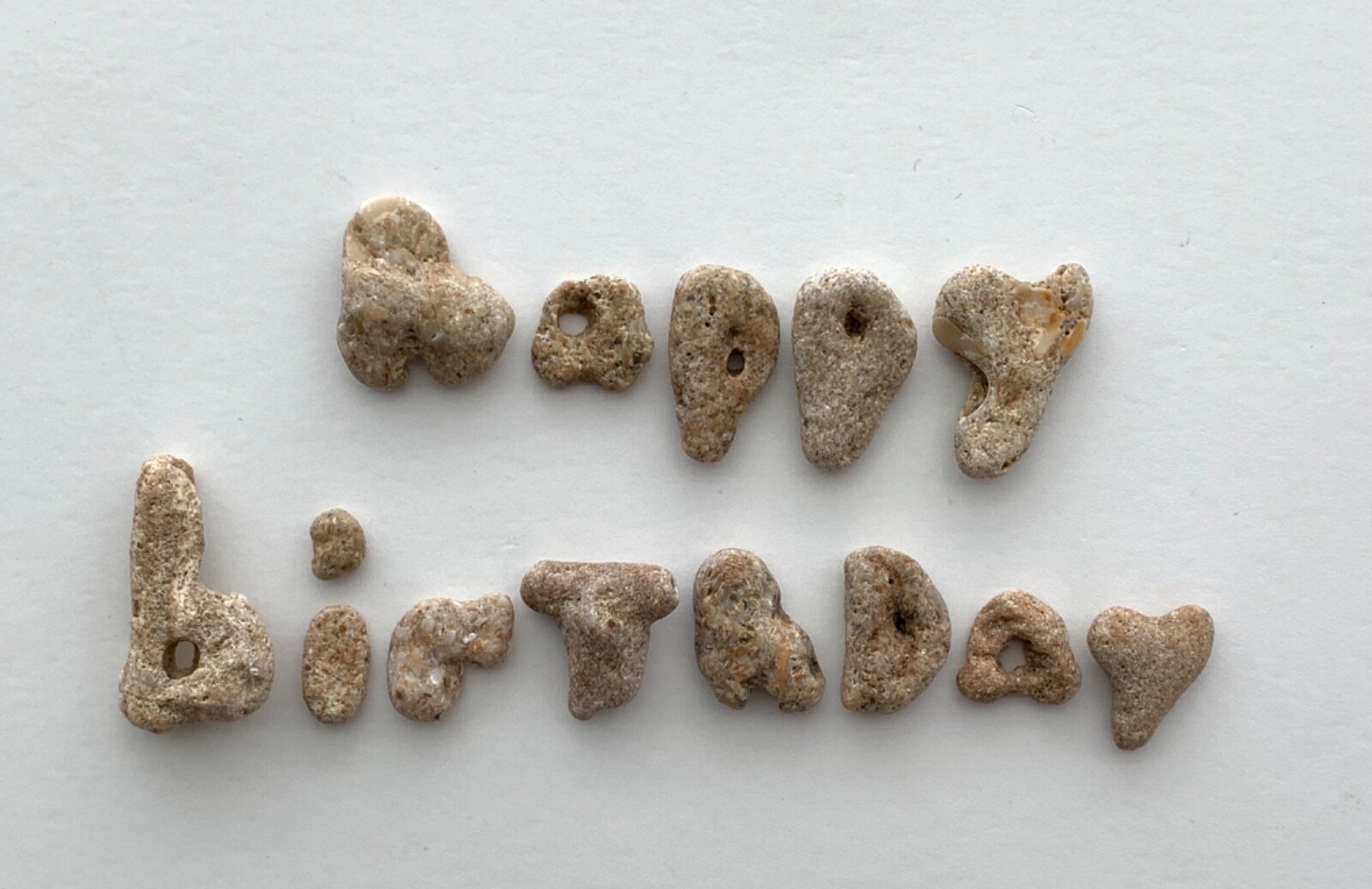 HAPPY BIRTHDAY Beach Stones Natural Rocks Natural Letter Shaped Sign Text hag US
