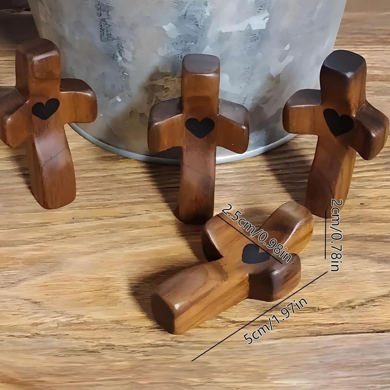 10 PCS Pocket Cross Heart Encouragement Religious Gift Comfort Stress Relief