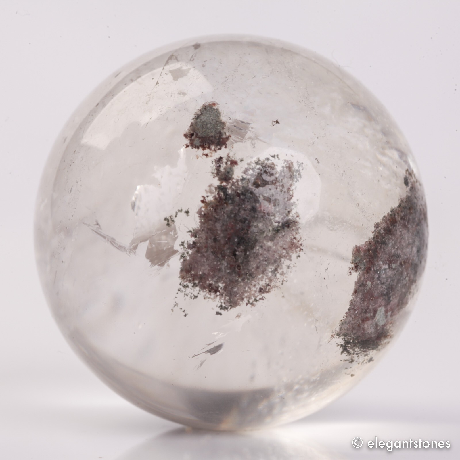 66g36mm Natural Garden/Phantom/Ghost/Lodolite Quartz Crystal Sphere Healing Ball