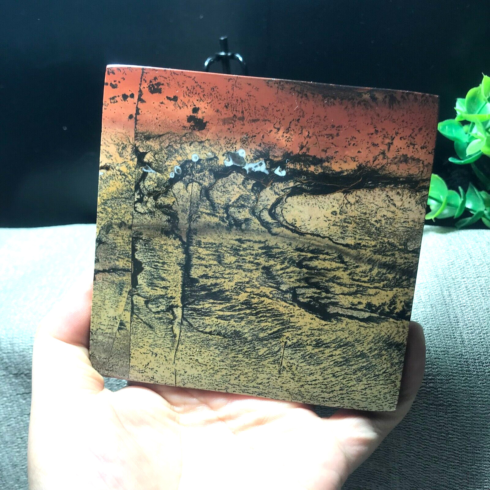 220g Natural Chinese painting stone crystal ornaments for home decoration 15
