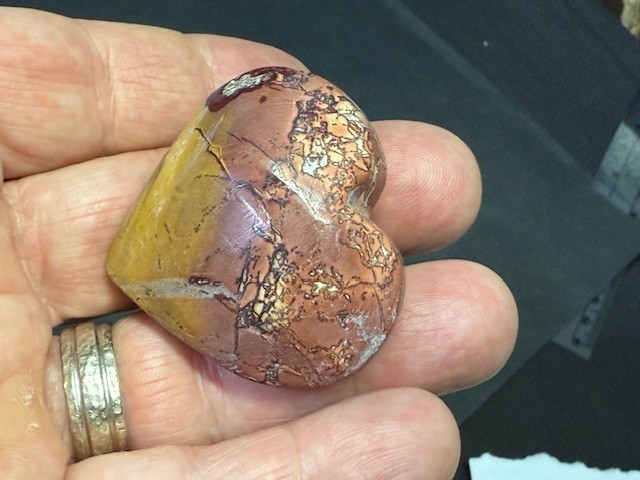 RARE & BEAUTIFUL: 1 5/8 ” MOOKAITE JASPER,MOROCCO.BOTH SIDES NICE!