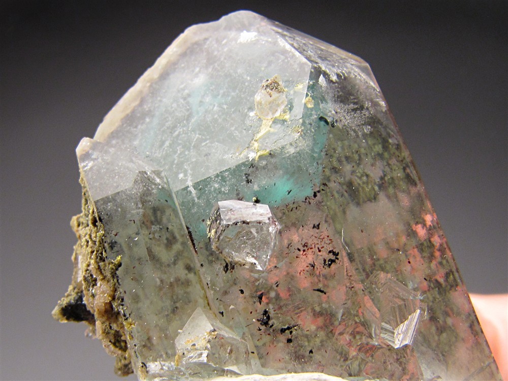 Pale Blue Ajoite in Quartz Crystals, Messina Mine, South Africa