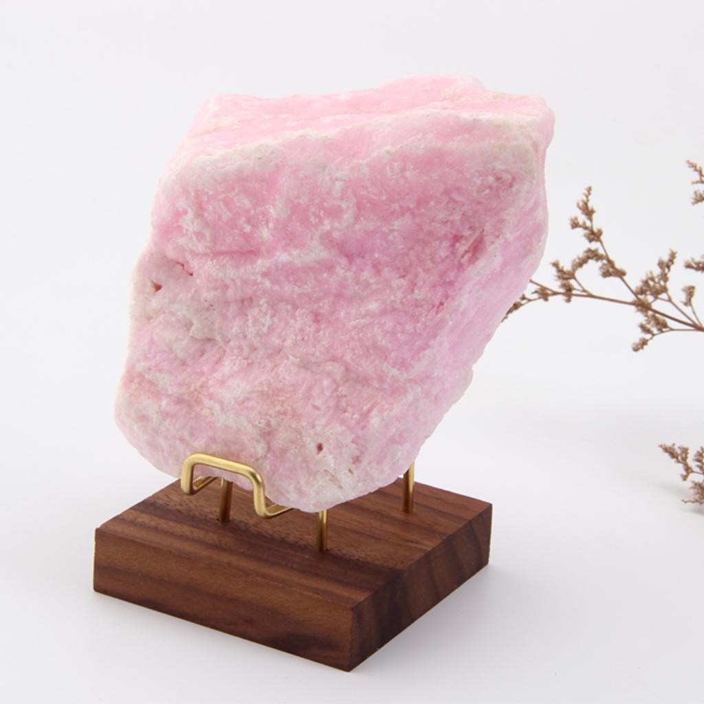 Display Holder – Display Easel Stands for Rock Mineral Agate, Walnut Base