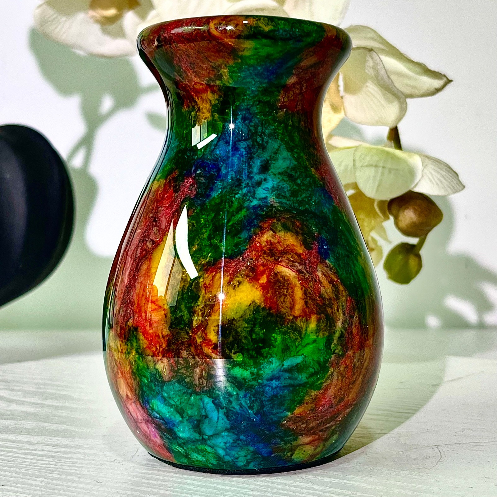 497G Natural “Seven Colors Jade” vase specimen -Taiwan China
